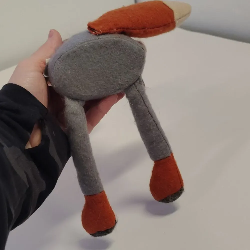 Target Orange Brown Fox Plush Felt Stuffed w/ Scarf Vest Fall Shelf Sitter